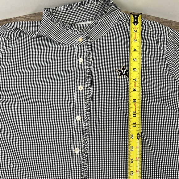 Peter Millar Vanderbilt University Embroidered Long Sleeve Gingham Blouse XL - Picture 9 of 10